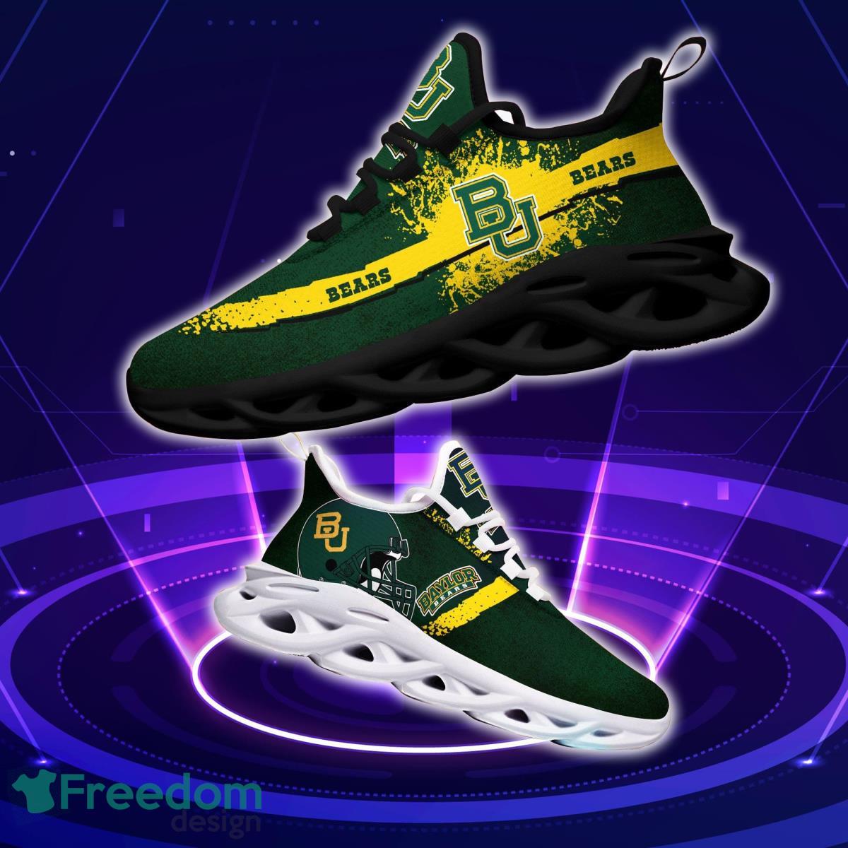 Baylor Bears Logo Helmet And Splatter Background Max Soul Shoes Best Sneakers For Fans Product Photo 1