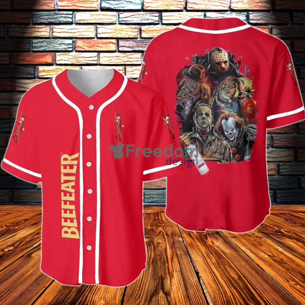 Beefeater Gin Halloween Horror Character Baseball Jersey Product Photo 1