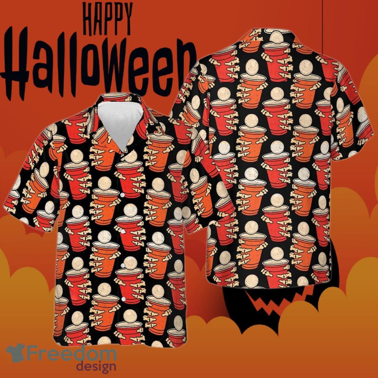 Beer Pong Halloween Party Hawaiian Shirt Beer Lover Product Photo 1