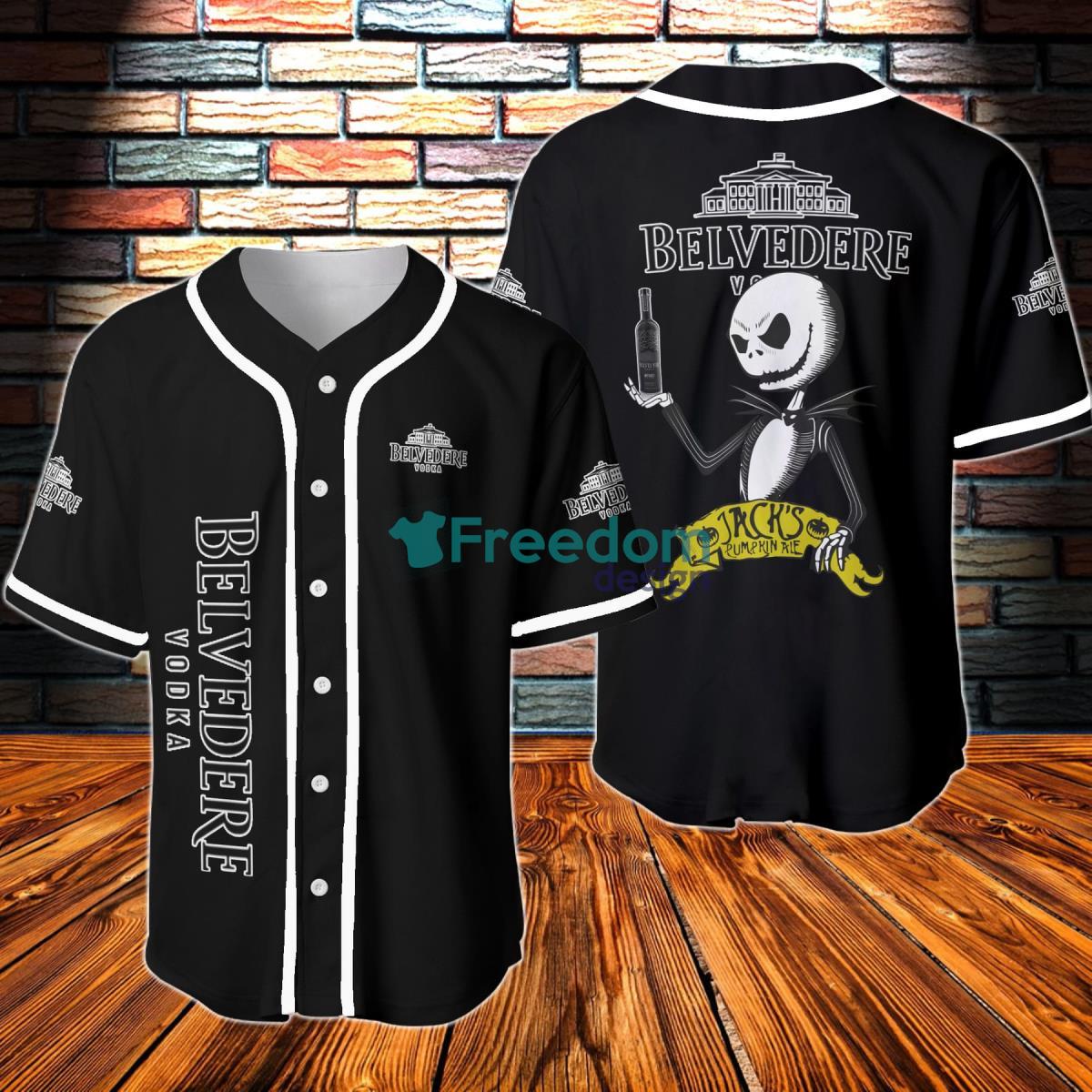 Belvedere Vodka Halloween Jack Skellington Nightmare Baseball Jersey Product Photo 1