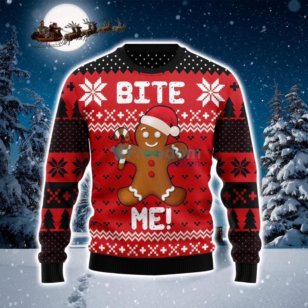 Bite Me Ugly Christmas Sweater Product Photo 1