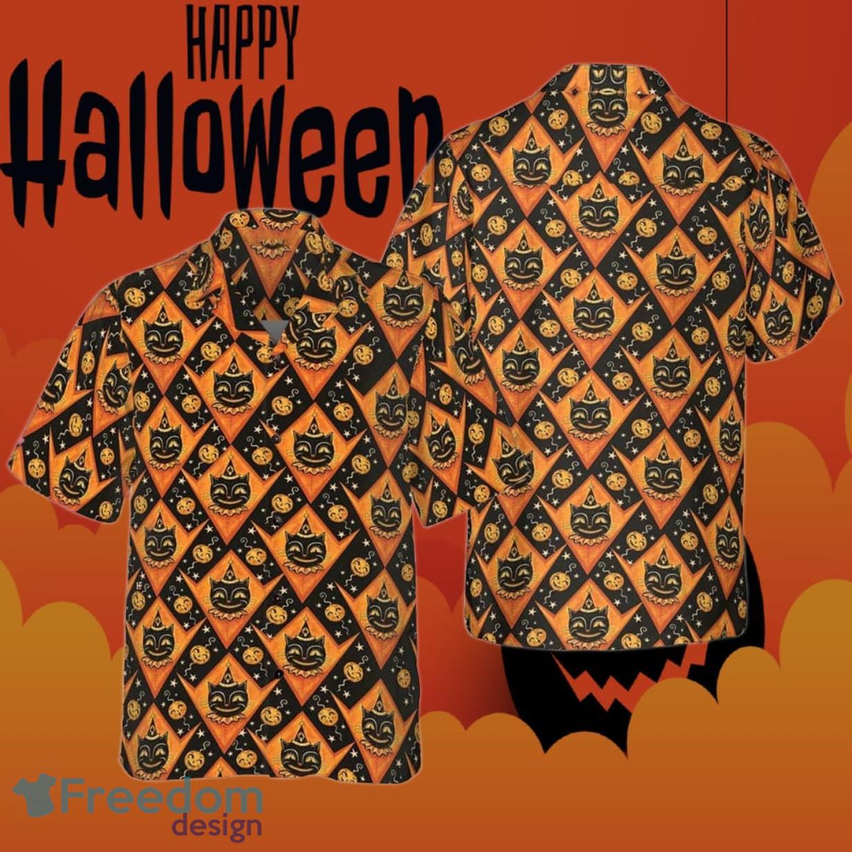 Black Cats Halloween Hawaiian Shirt For Fans Product Photo 1