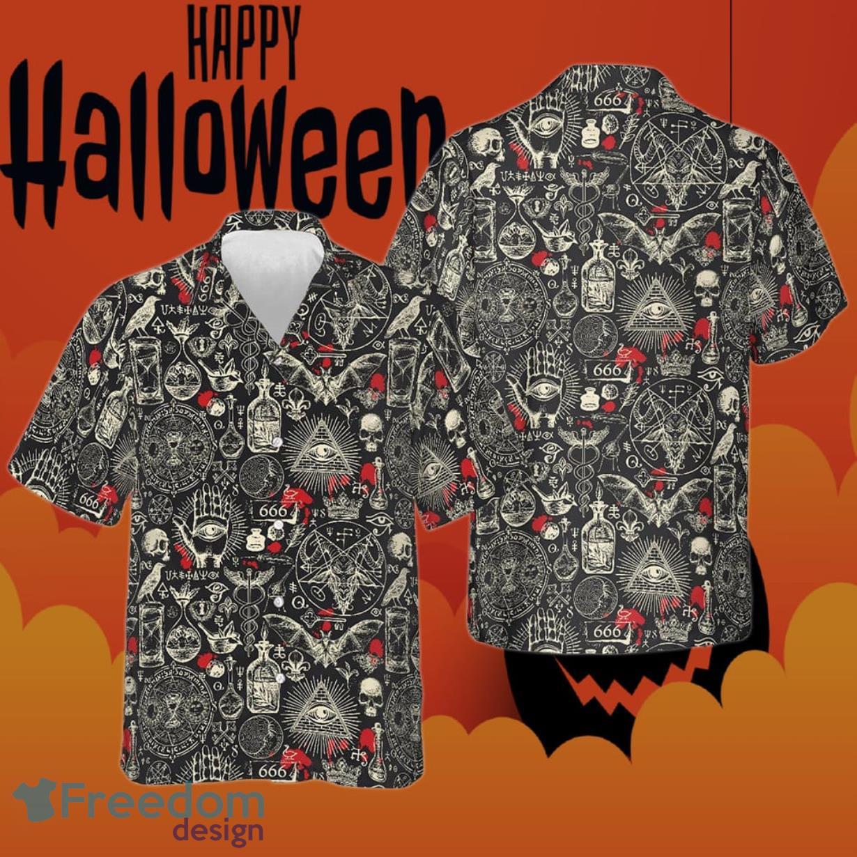 Black Demons For Scary Halloween Hawaiian Shirt Beach Gifts Product Photo 1