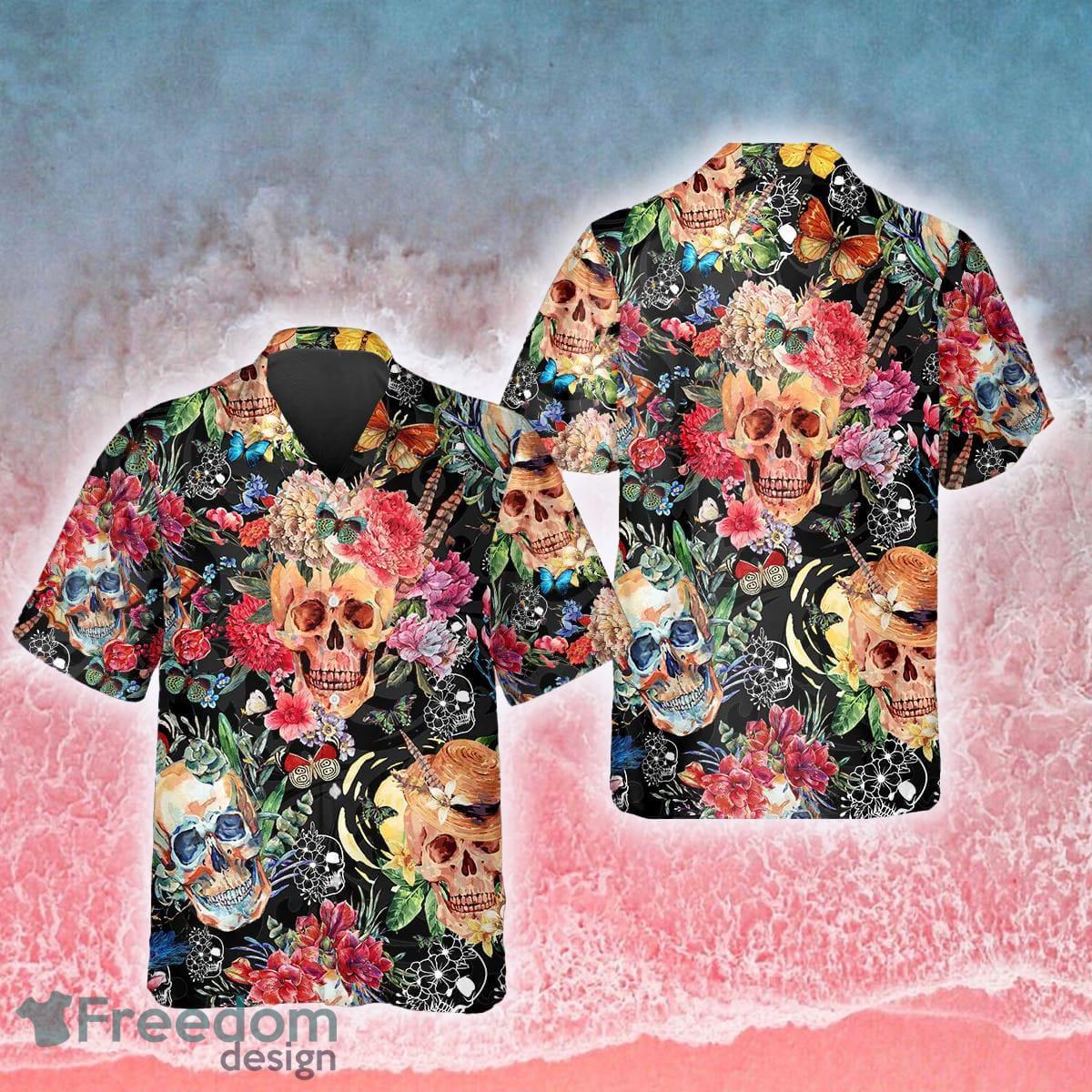 Blossom Flower Skull Hawaiian Shirt in 2023