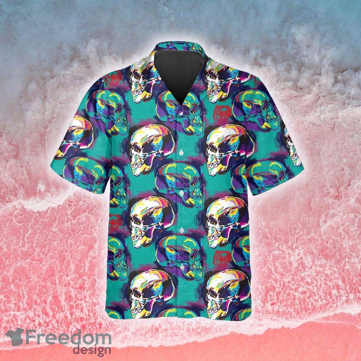 Tropical Hawaiian Shirts for Men Women - Skull Button Down Mens Hawaiian Shirts Short Sleeve Set 18