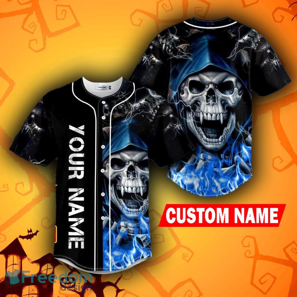 Custom Name Violet Punisher Skull Baseball Jersey For Men And