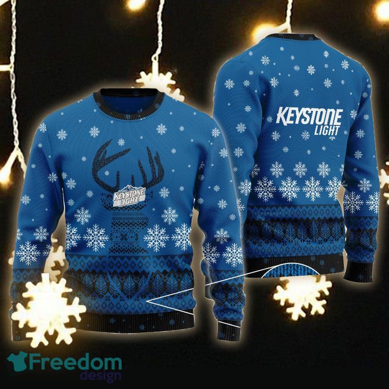 Blue Keystone Light Reindeer Snowy Ugly Christmas Sweater - Blue Keystone Light Reindeer Snowy Ugly Christmas Sweater Gift Men Women Blue Keystone Light Reindeer Snowy Ugly Christmas Sweater - Blue Keystone Light Reindeer Snowy Ugly Christmas Sweater Gift Men Women