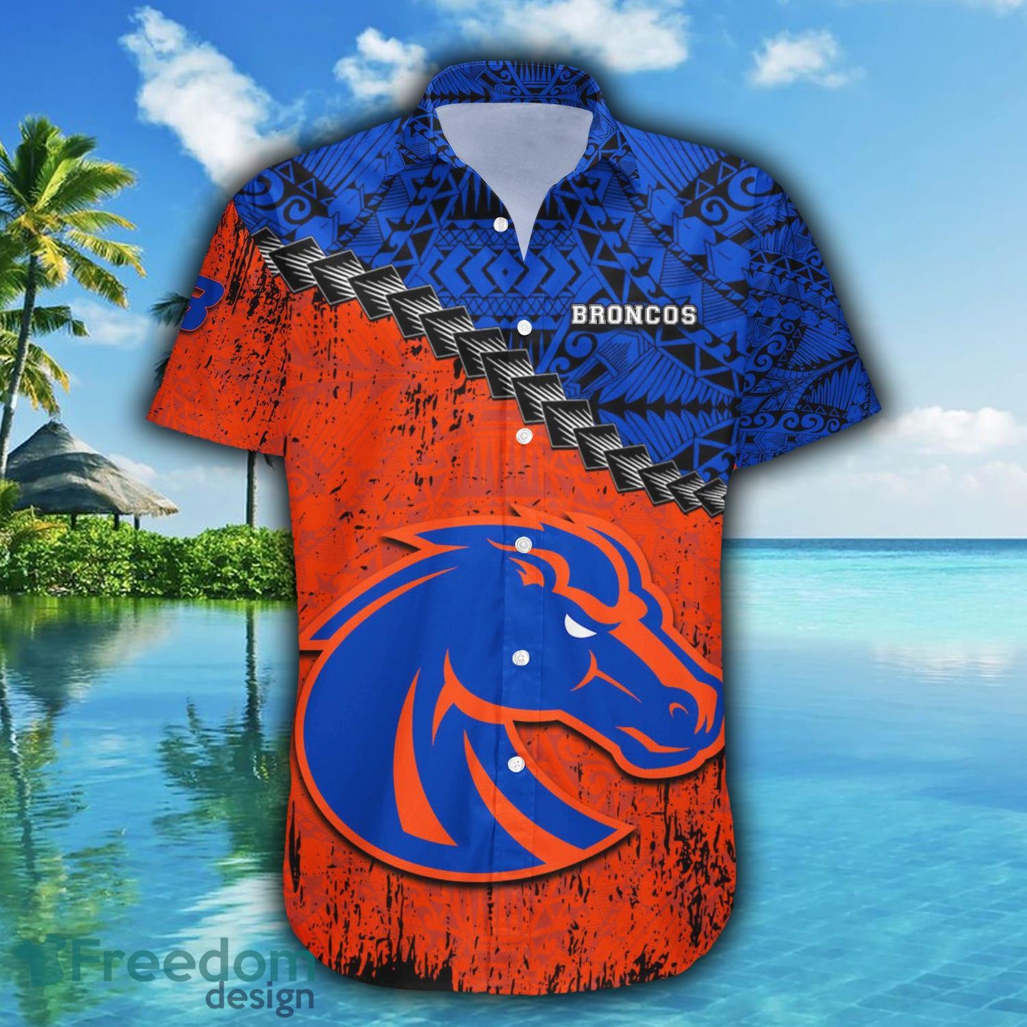 NCAA Boise State Broncos Flower Button Up Hawaiian Shirt 3D Shirt