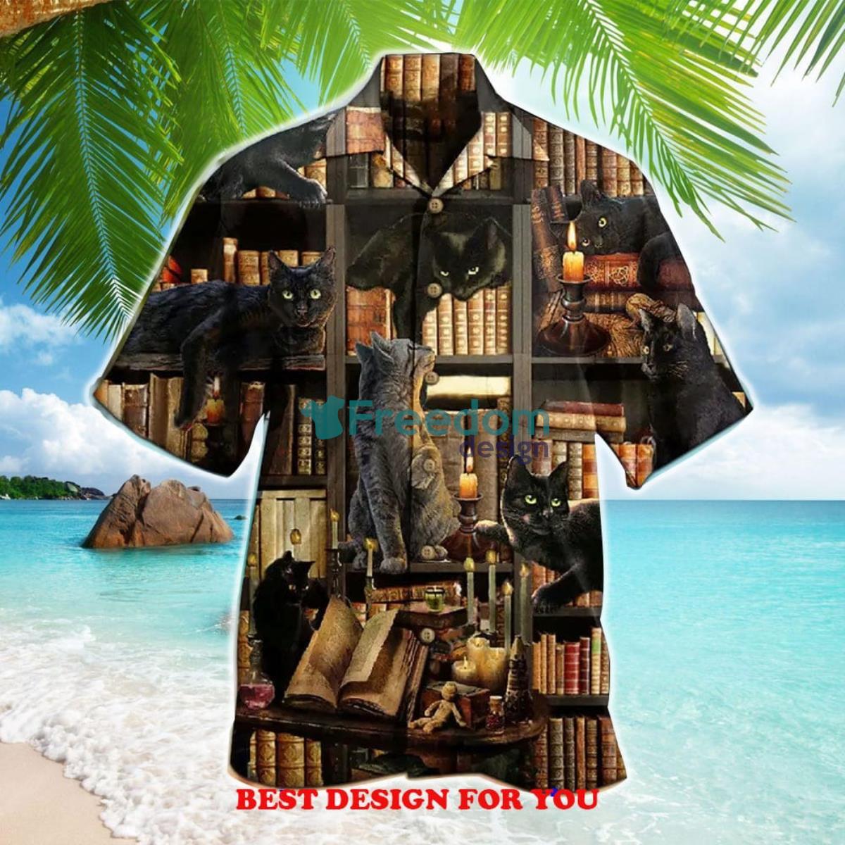 Book Cats Love Book Everytime Gift Print Over 3D Hawaiian Shirt Product Photo 1