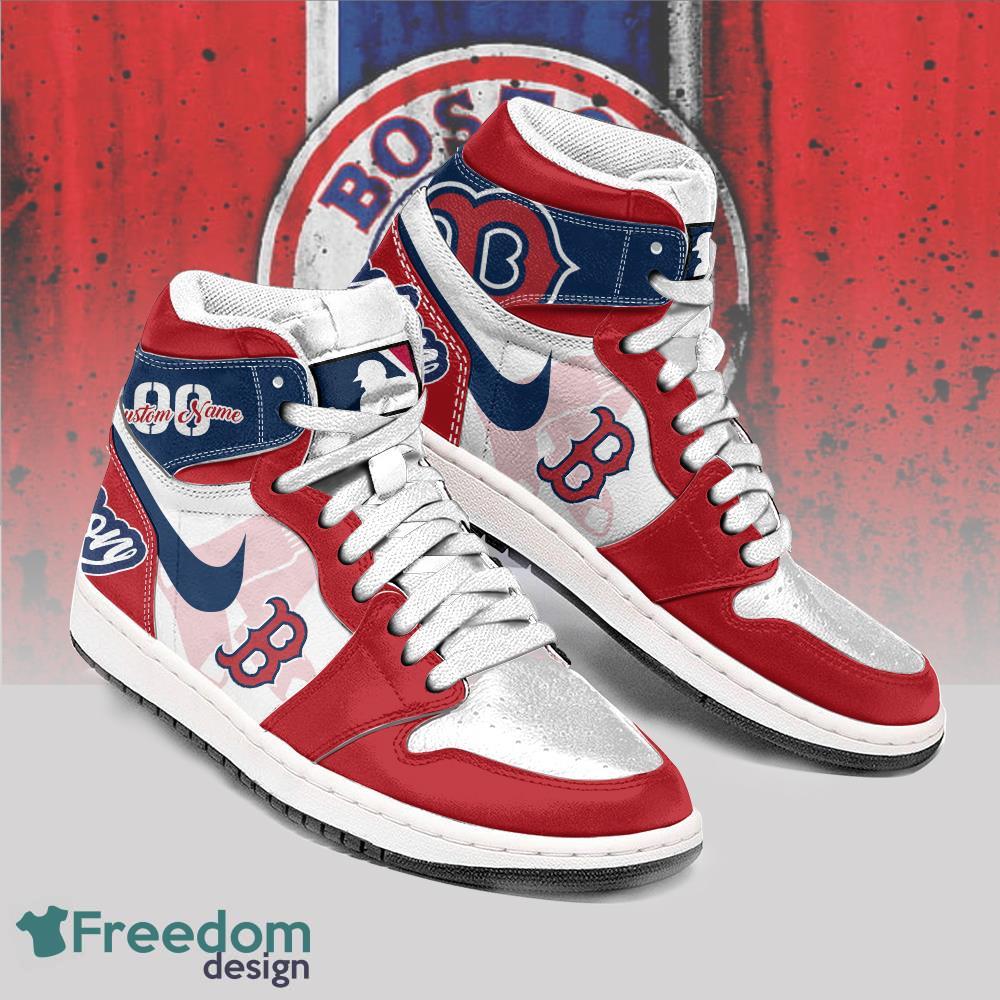 Boston Red Sox MLB New Style Air Jordan 1 High Top Shoes Custom Number And  Name - Freedomdesign