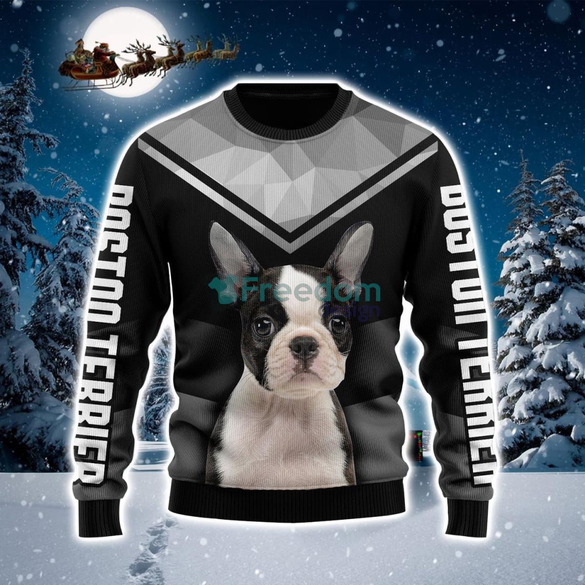 Boston Terrier Ugly Christmas Sweater Product Photo 1