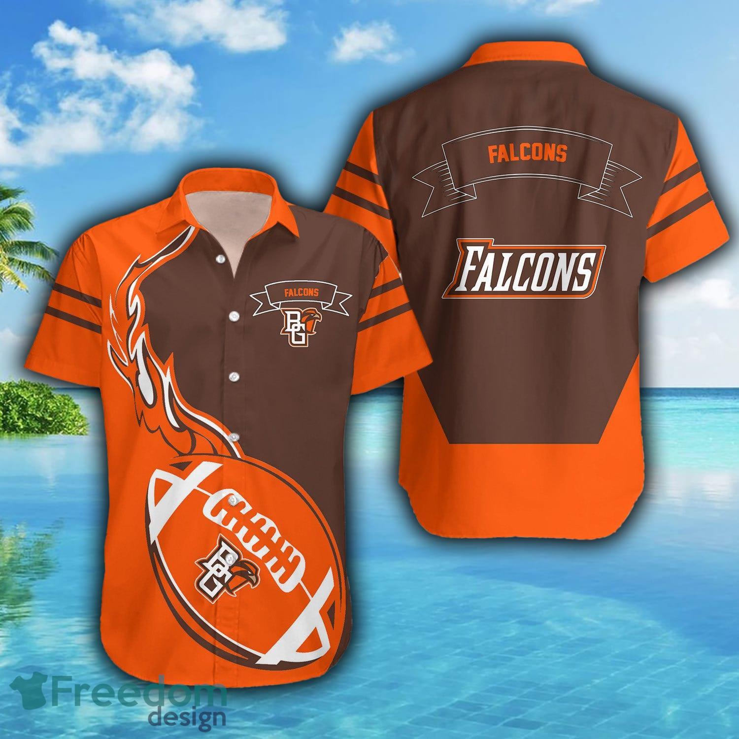 Bowling Green Falcons 3D Hawaiian Shirt Flame Ball NCAA Summer