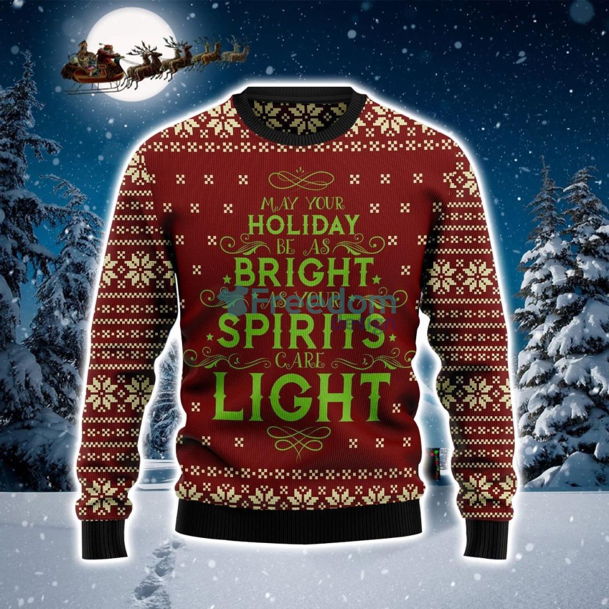 Bright Spirits And Light Ugly Christmas Sweater Product Photo 1