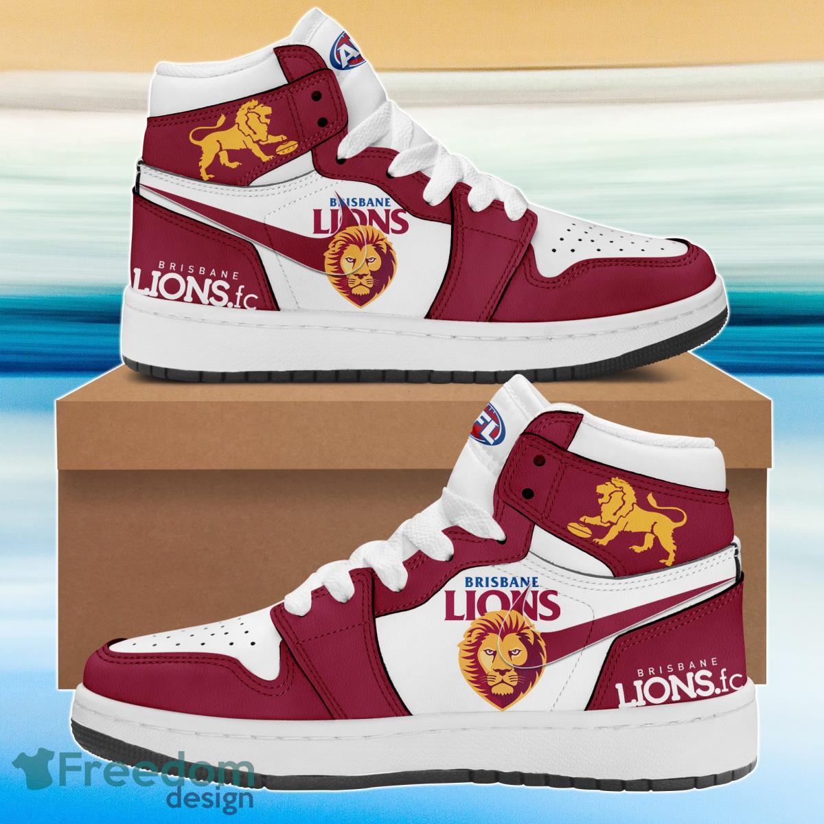 Brisbane Lions AFLW Air Jordan Hightop Shoes Product Photo 1