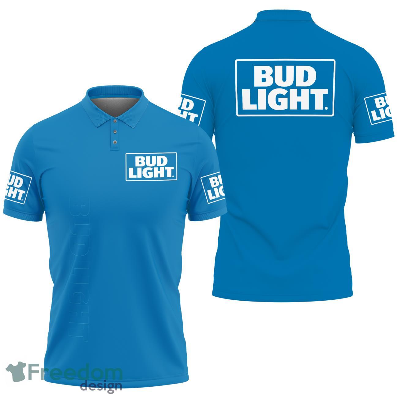 Bud Light Blue Unisex Polo Shirt 3D Shirt Product Photo 1