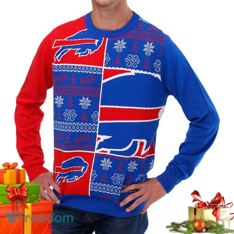 NFL Buffalo Bills BUSY BLOCK Ugly Sweater, X-Large – Ugly Christmas Sweater  Party