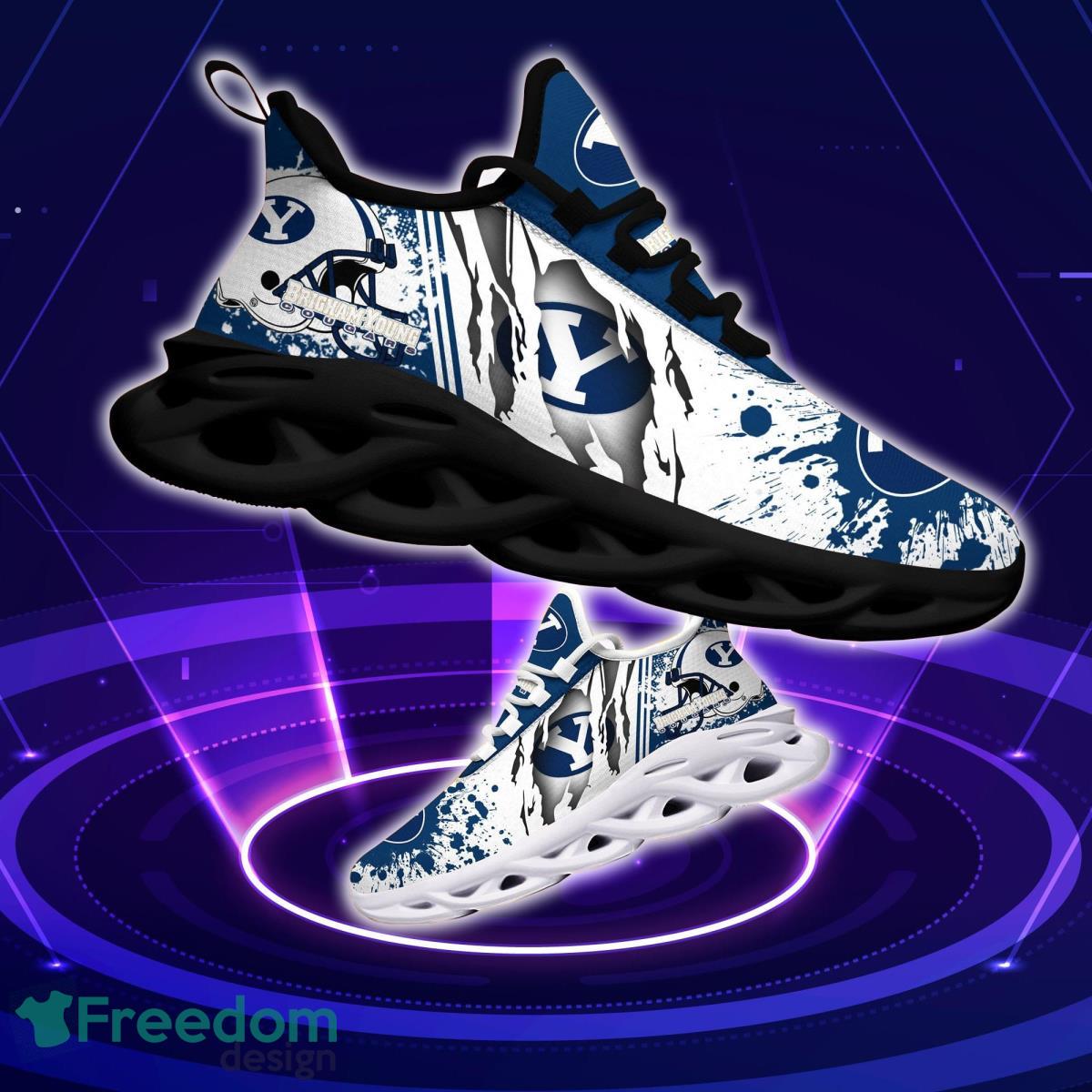 BYU Cougars Logo Torn And Splatter Background Max Soul Shoes Best Sneakers For Fans Product Photo 1