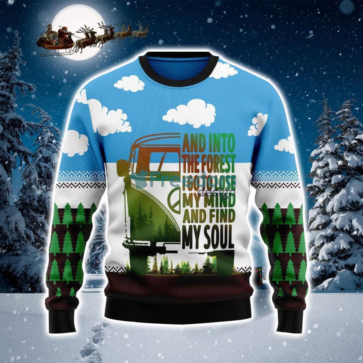 Camping Forest My Soul Ugly Christmas Sweater Product Photo 1