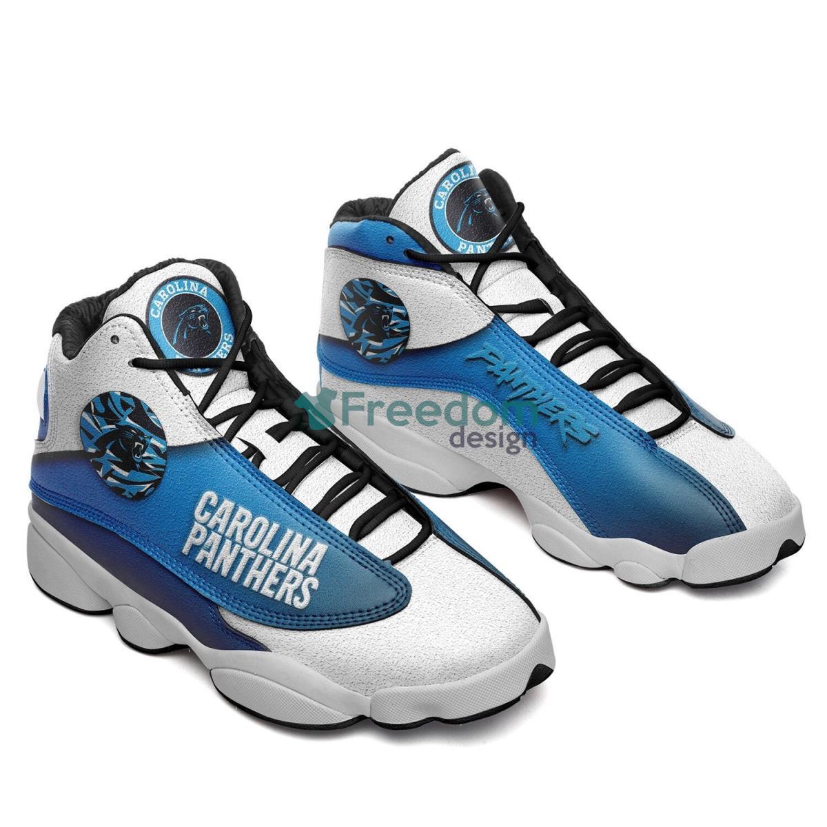 Carolina Panthers AJ13 Sneakers Nfl Football AOP Air Jordan 13 Shoes -  Banantees