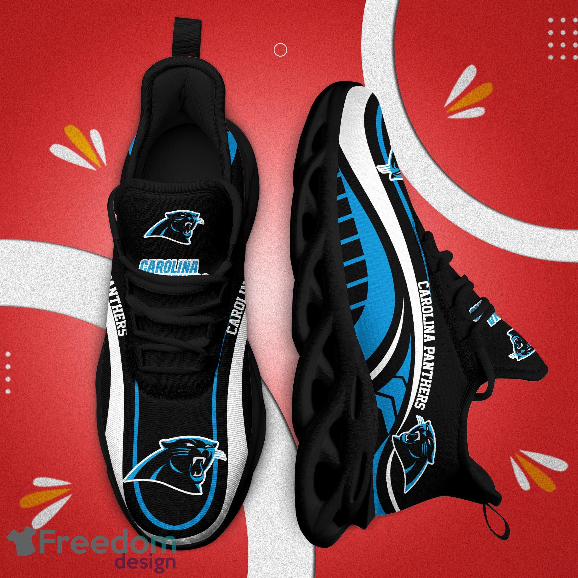 Carolina Panthers Logo Curve Line Running Sneaker Max Soul Shoes