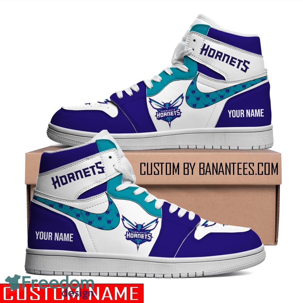 Charlotte Hornets NBA Custom Name Air Jordan 1 High Top Shoes For Men Women  - Freedomdesign