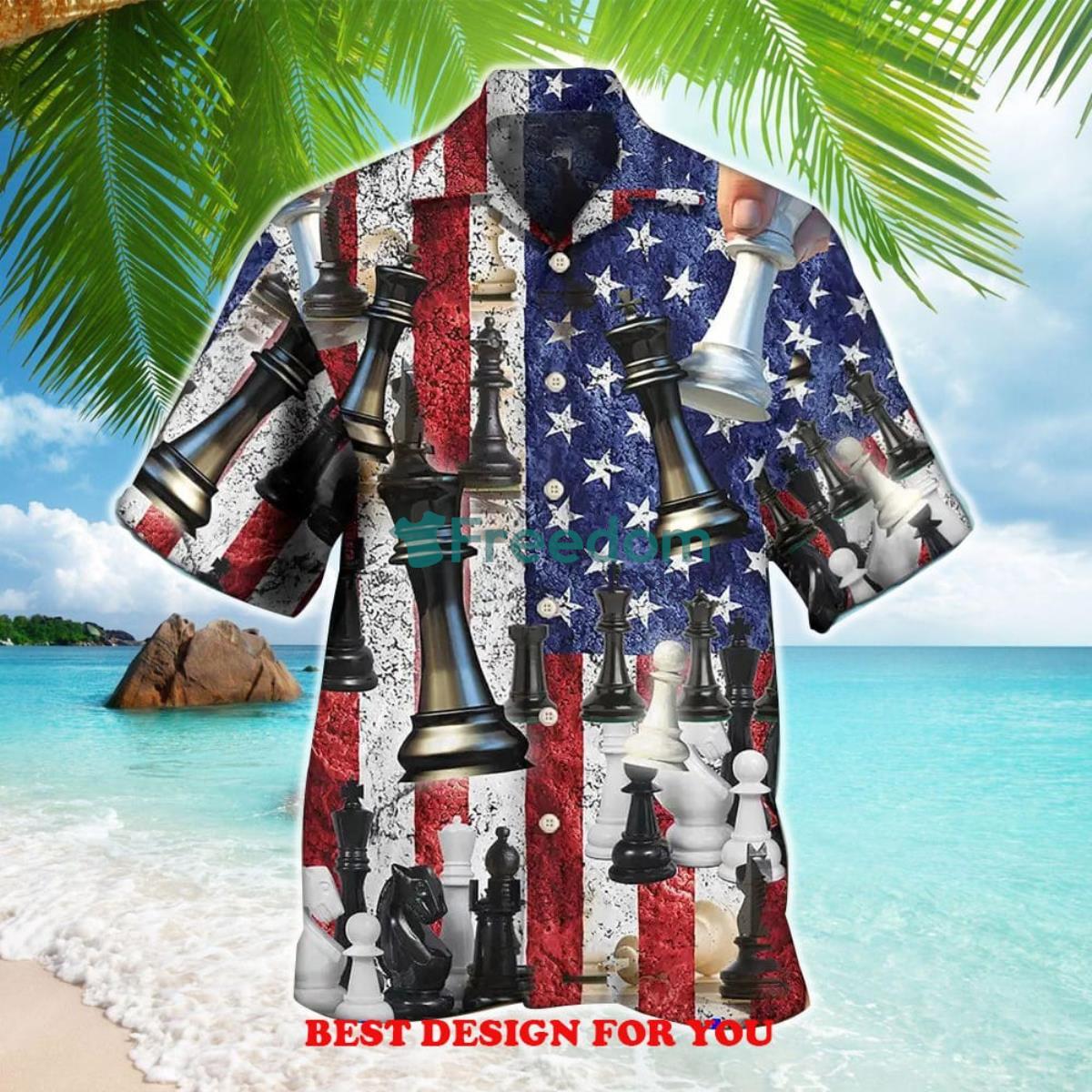 Chess Independence Day Gift Print Over 3D Hawaiian Shirt Product Photo 1