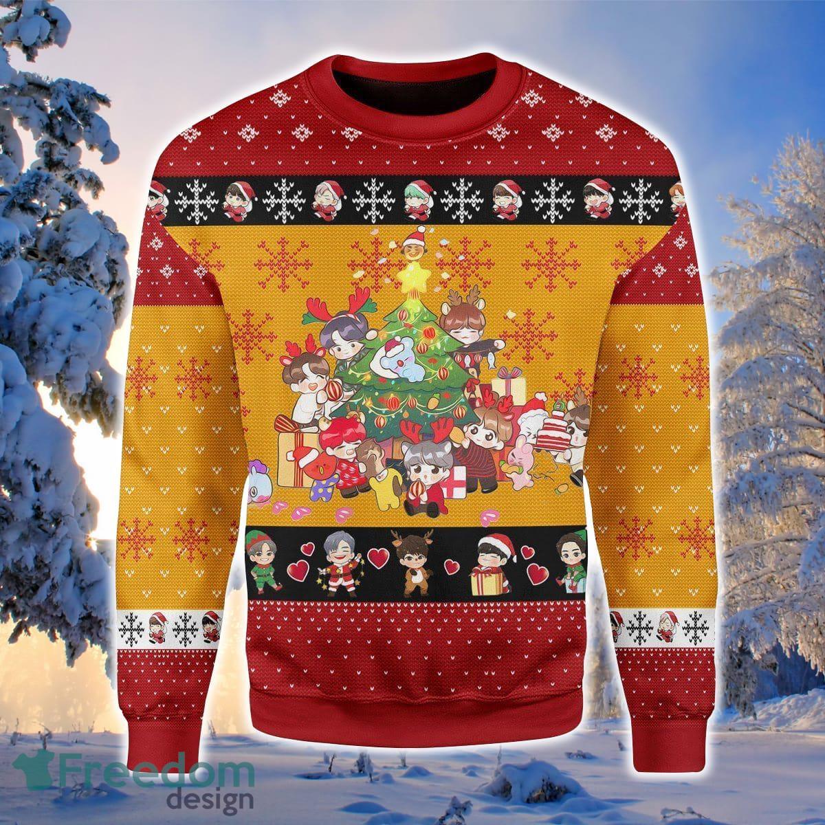 Chibi BTS 3D Sweater Ugly Christmas Sweater For Men Women Product Photo 1