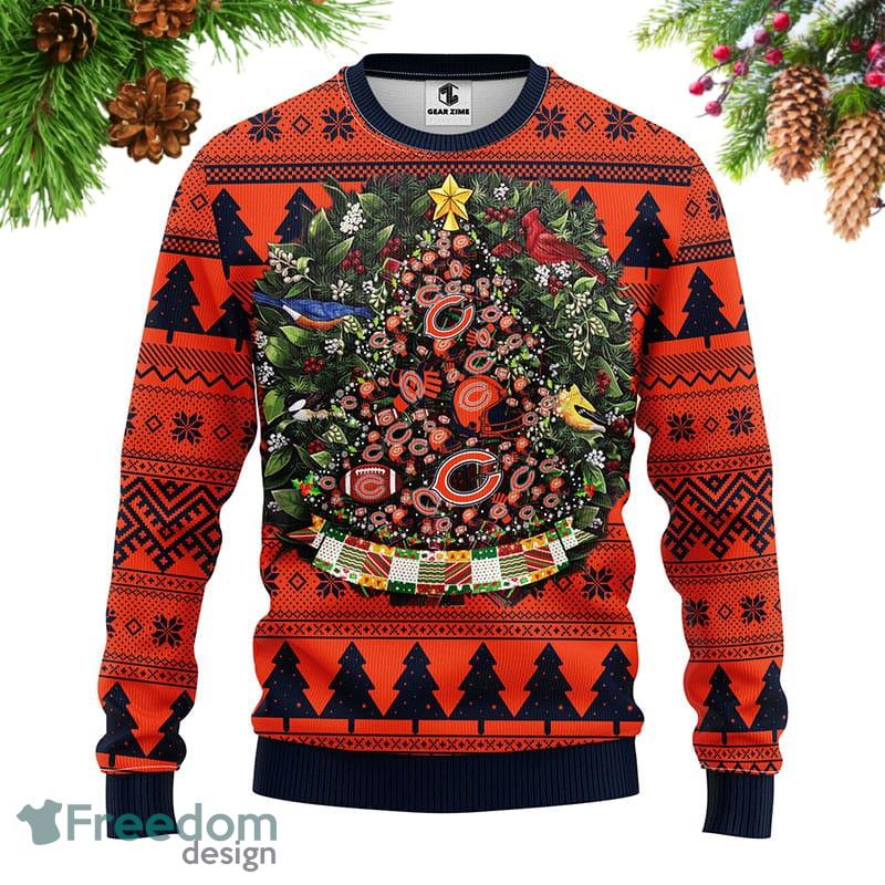 Chicago Bears Christmas Pine Tree Pattern Ugly Christmas Sweater