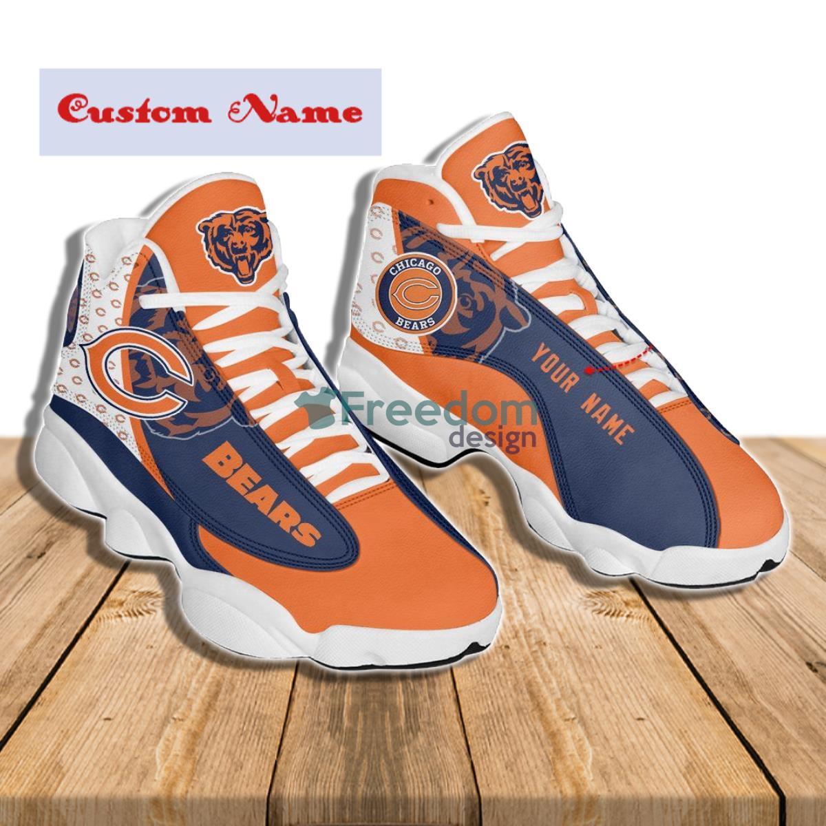 Chicago Bears Football Team Custom Name Air Jordan 13 Running