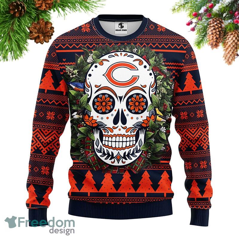 Bears Skull Santa Hat Ugly Christmas Sweater For Fans - Freedomdesign