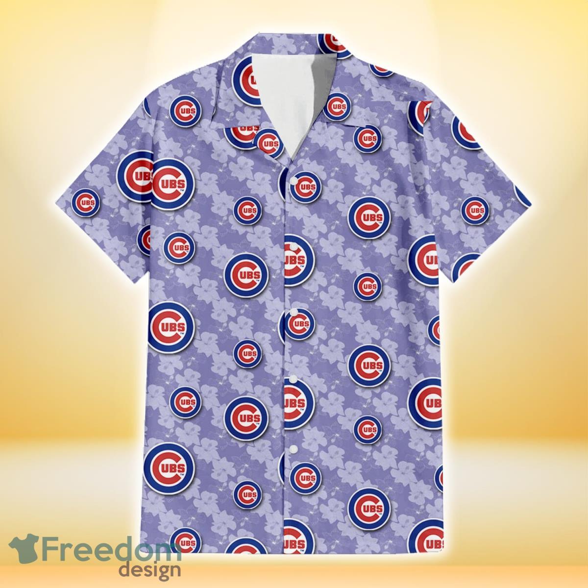 Chicago Cubs Hawaiian Shirt Logo Cubs White Striped Best Hawaiian