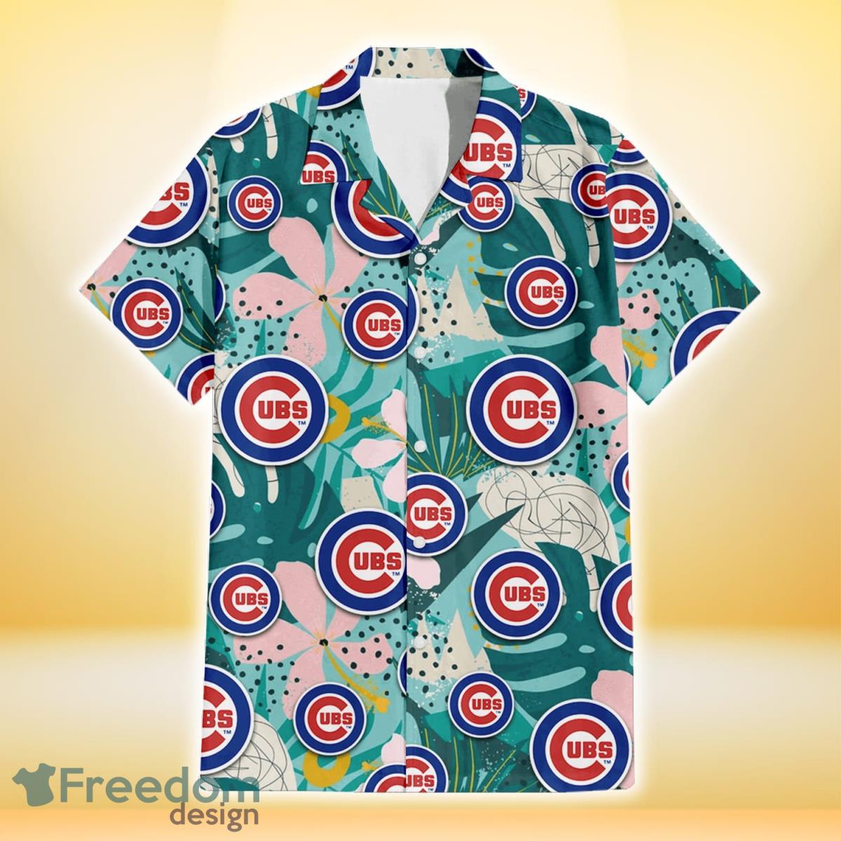 Cubs Hawaiian Shirt Hibiscus Palm Leaf Pattern Chicago Cubs Gift