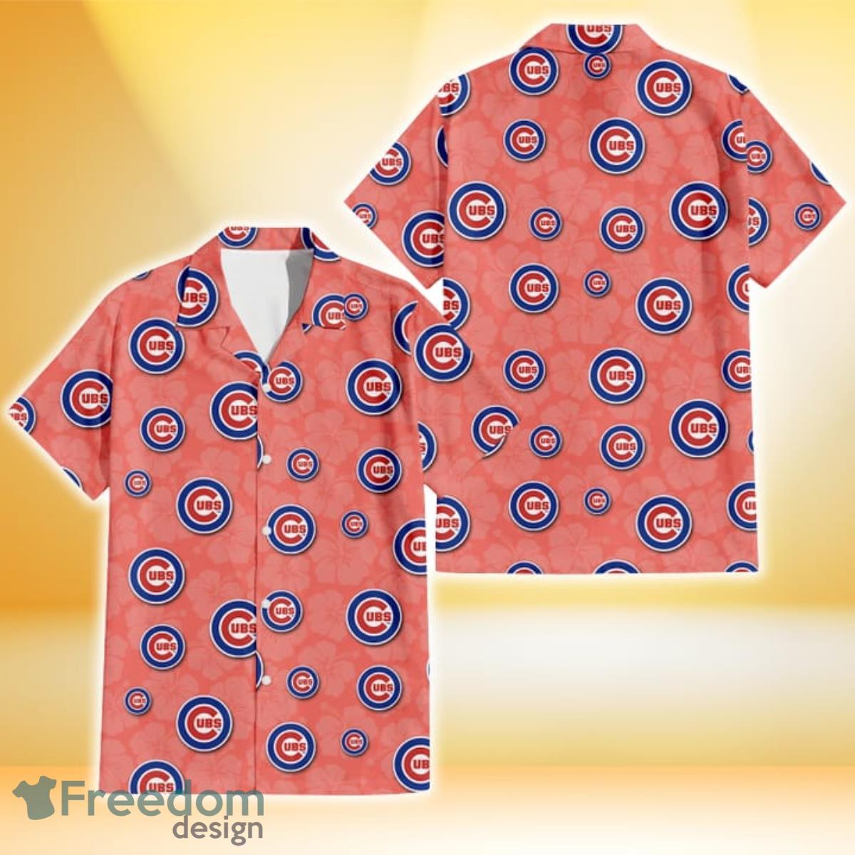 Chicago Cubs Palm Leaves Pattern 3D All Over Print Hawaiian Shirt