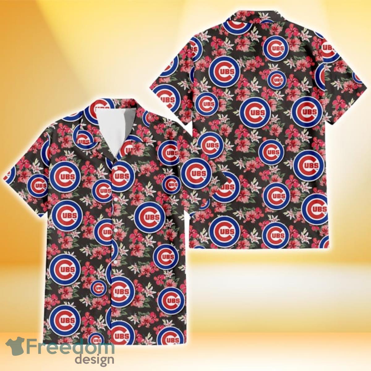 Chicago Cubs Pink Yellow White Hibiscus Pattern Tropical Hawaiian Shirt -  Freedomdesign