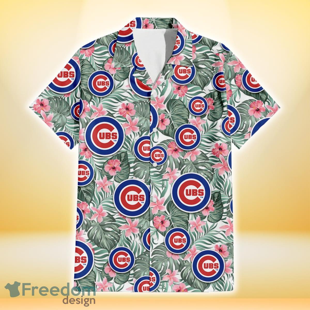 Chicago Cubs MLB Baby Yoda Tiki Flower Hawaiian Shirt - Freedomdesign