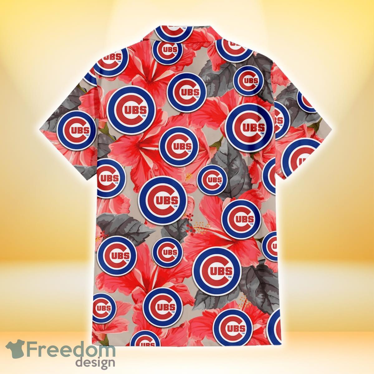 Chicago Cubs Logo And Green Leaf Pattern All Over Print Hawaiian Shirt For  Fans - Freedomdesign