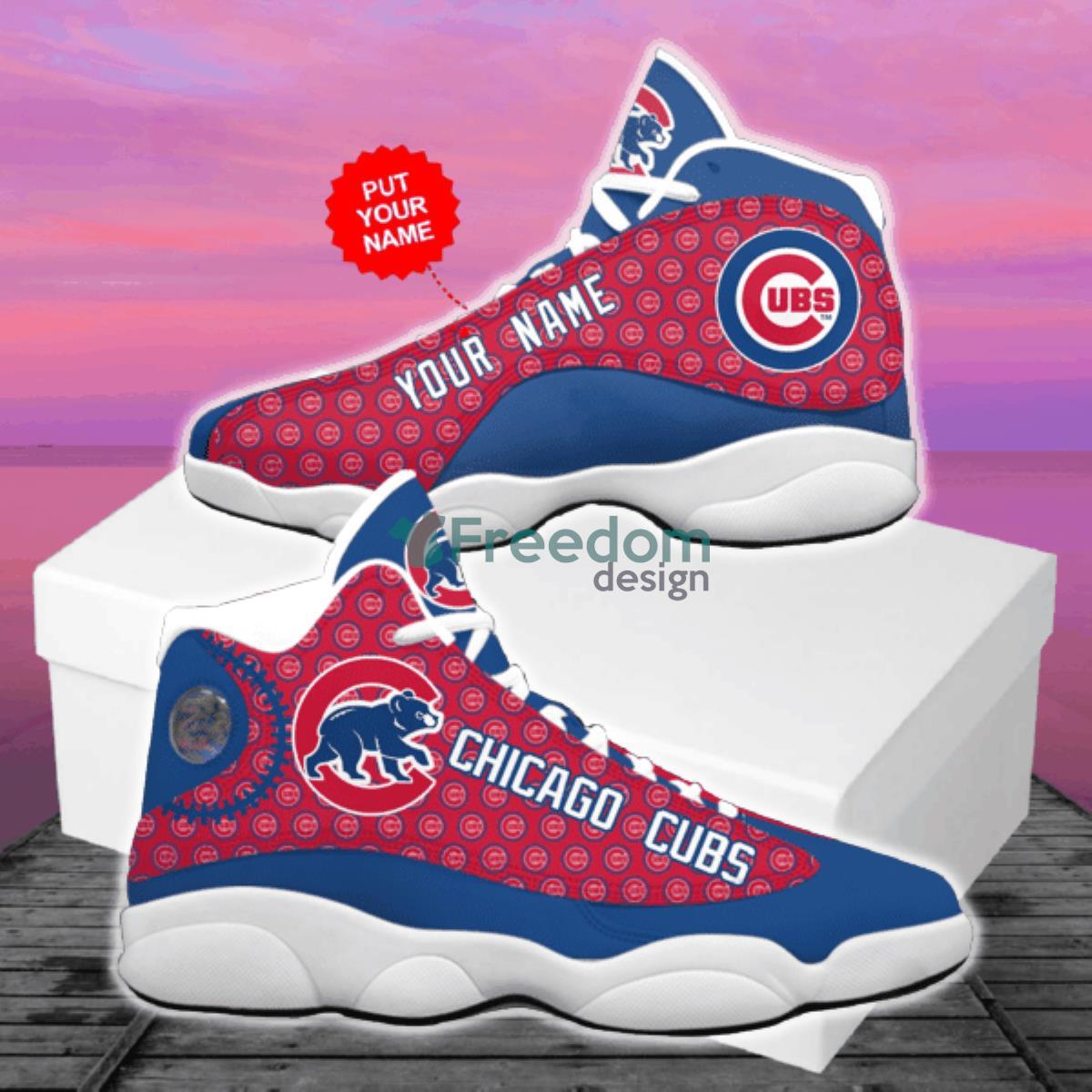 Chicago Cubs Style Custom Name Air Jordan 13 Sneaker Product Photo 1