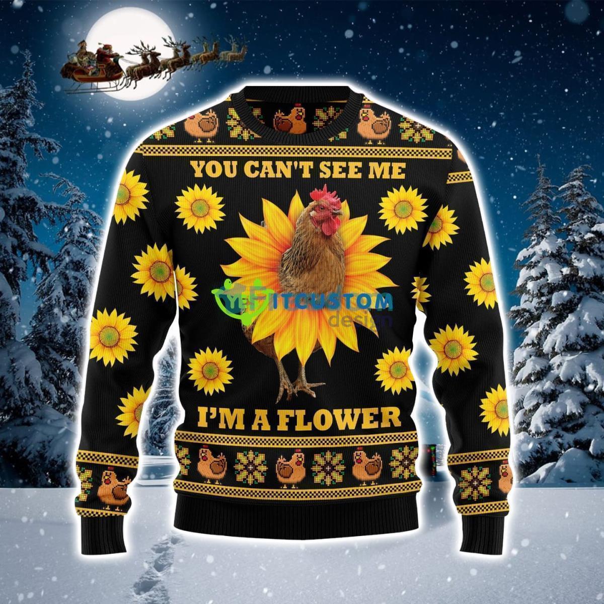 Chicken Flower Ugly Christmas Sweater Best Gift For Xmas Product Photo 1