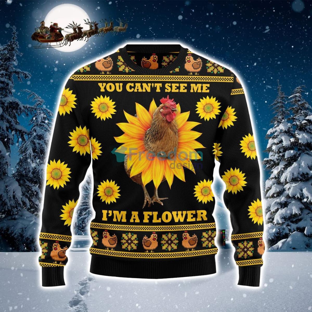 Chicken Flower Ugly Christmas Sweater Product Photo 1