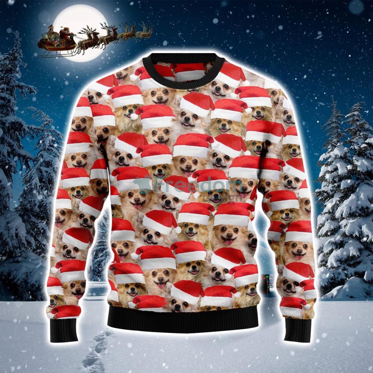 Chihuahua Group Awesome Ugly Christmas Sweater Product Photo 1