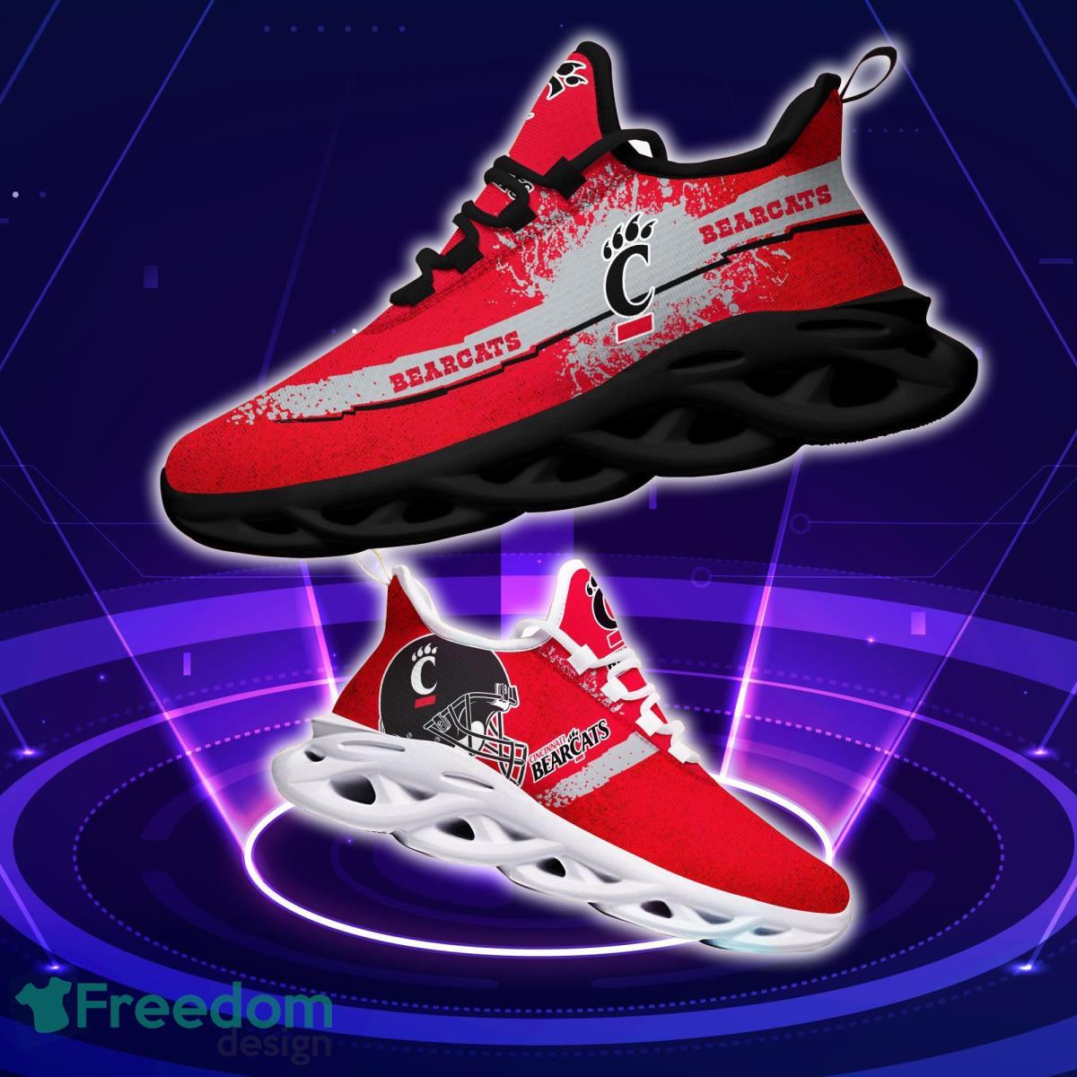 Cincinnati Bearcats Logo Helmet And Splatter Background Max Soul Shoes Best Sneakers For Fans Product Photo 1