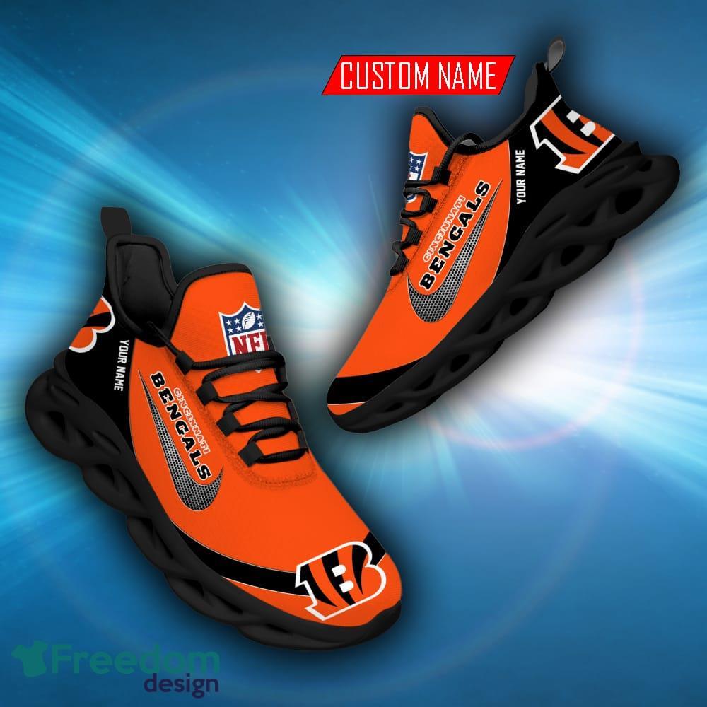 Custom Name Cincinnati Bengals NFL Max Soul Shoes Sneakers For Men And Women  - Freedomdesign