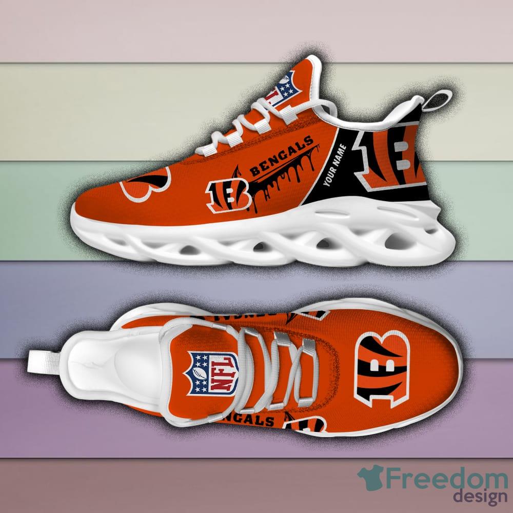 Cincinnati Bengals Custom Name Luxury NFL Max Soul Shoes Design 2