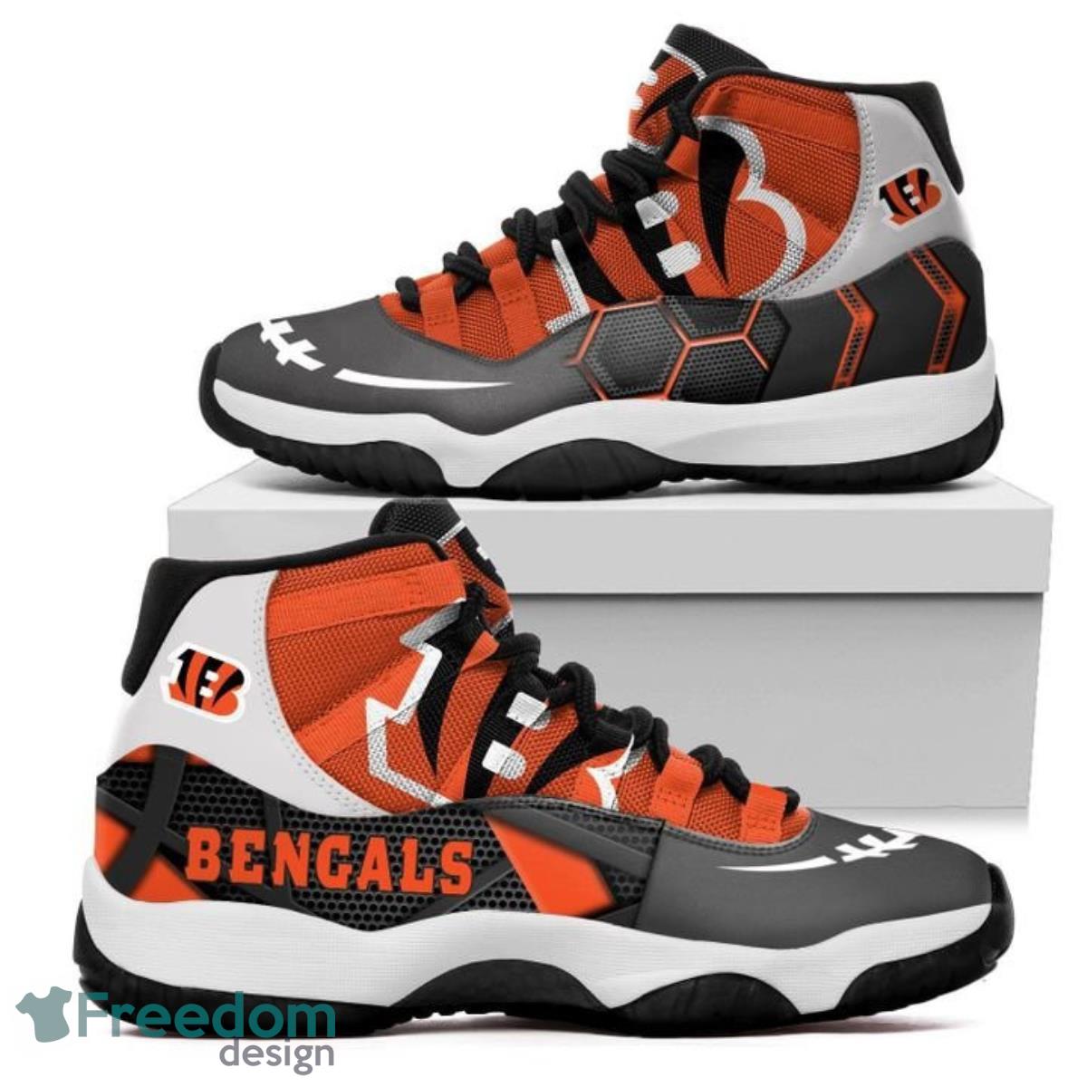 Cincinnati Bengals Football Team Air Jordan 11 Best Sneakers For Men Women Fans Product Photo 2