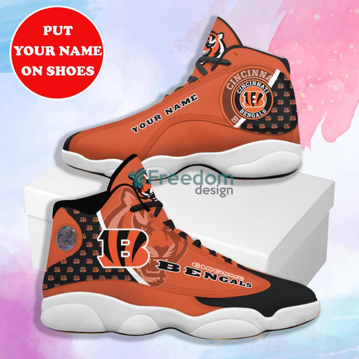 Cincinnati Bengals Football Team Style Custom Name Air Jordan 13