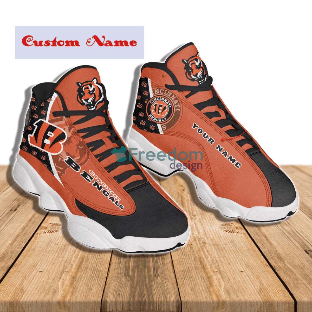 Cincinnati Bengals Football Team Style Custom Name Air Jordan 13