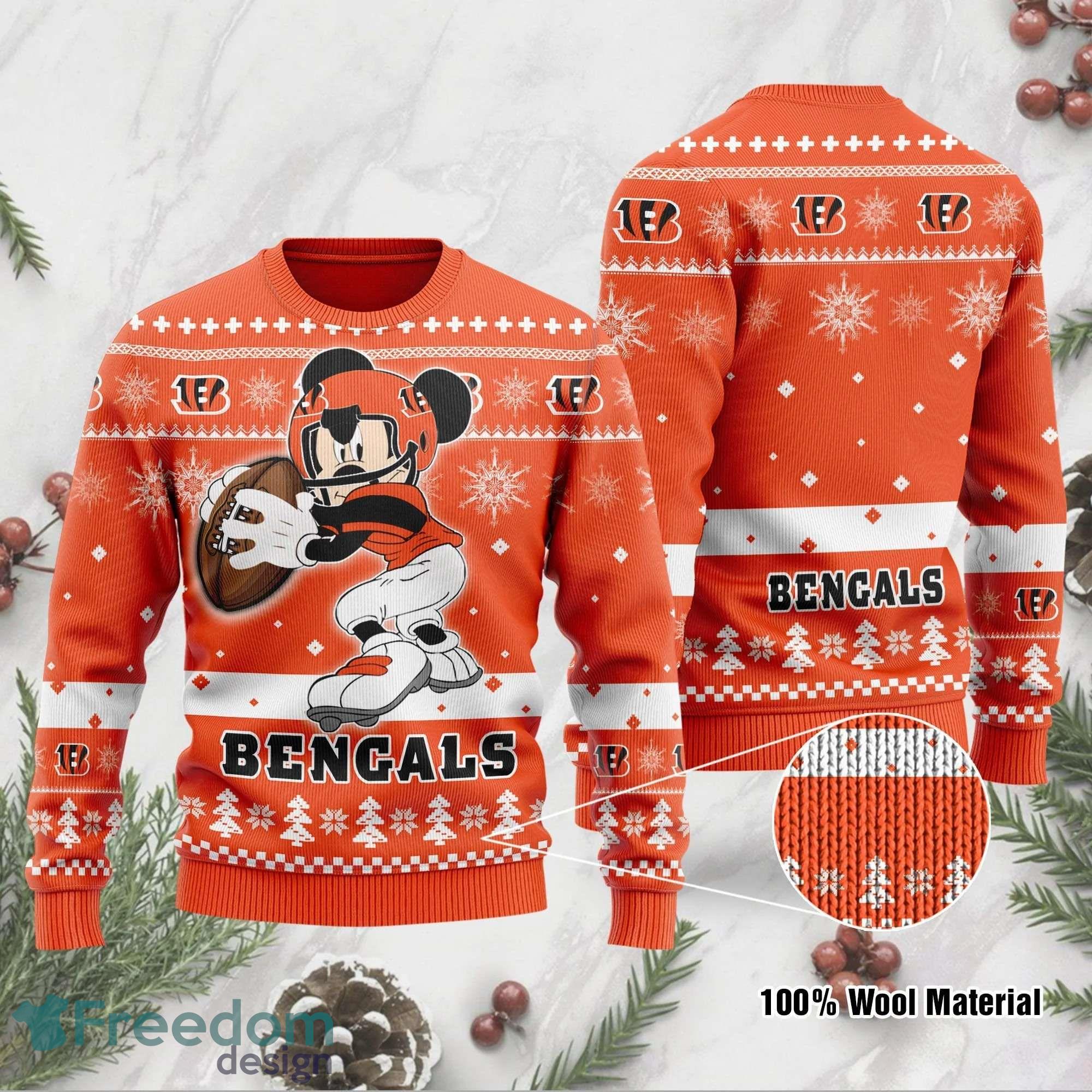 Men's Orange/Black Cincinnati Bengals Light Up Ugly Sweater