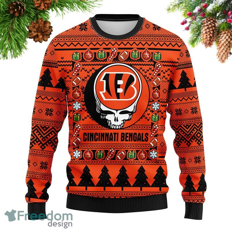 NFL Fans Cincinnati Bengals Grateful Dead Logo Ugly Christmas Sweater For  Men And Women - Freedomdesign