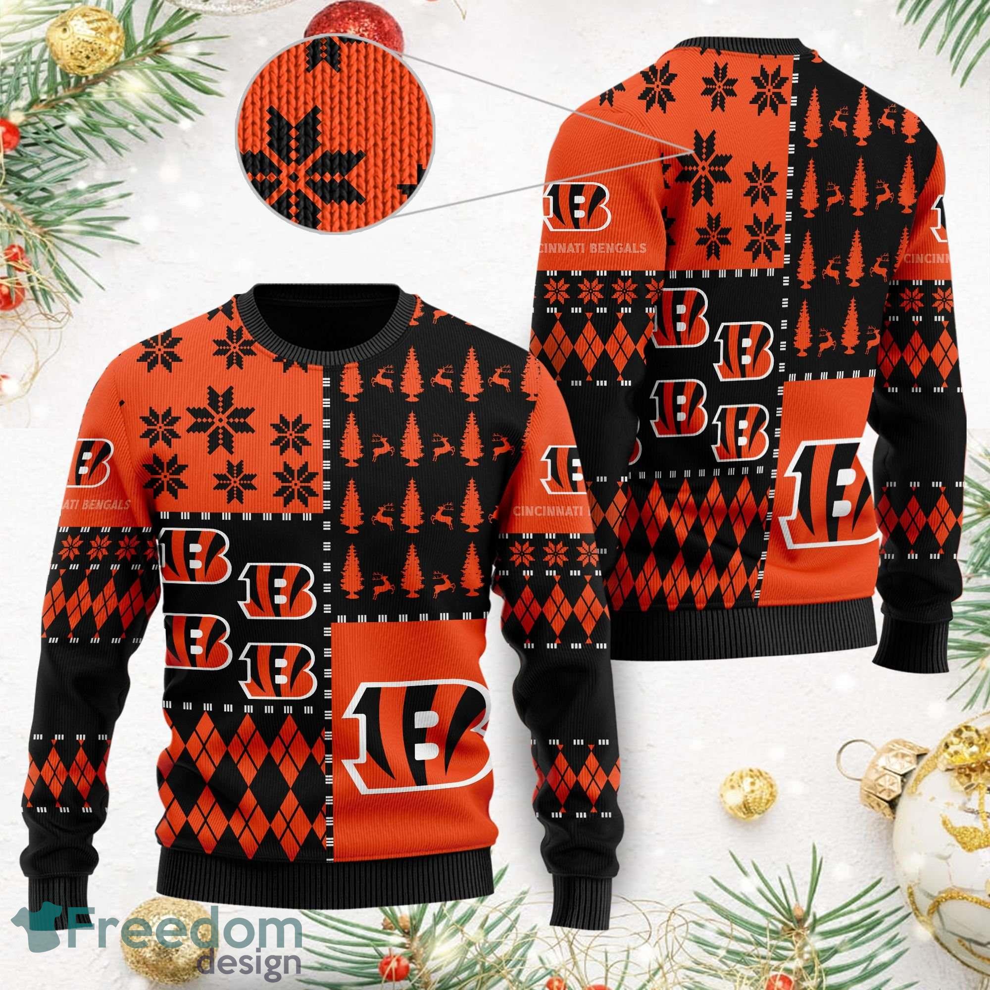 Cincinnati Bengals Christmas Santa Claus Pattern Ugly Christmas