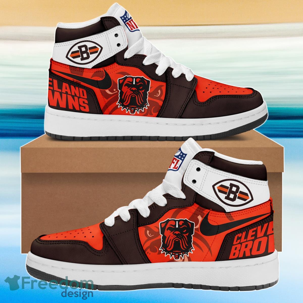 NFL Cleveland Browns Logo Air Jordan 1 High Sneakers